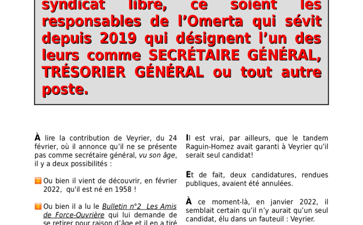 Les amis de Force-Ouvrière. Bulletin n°4 – Mars 2022