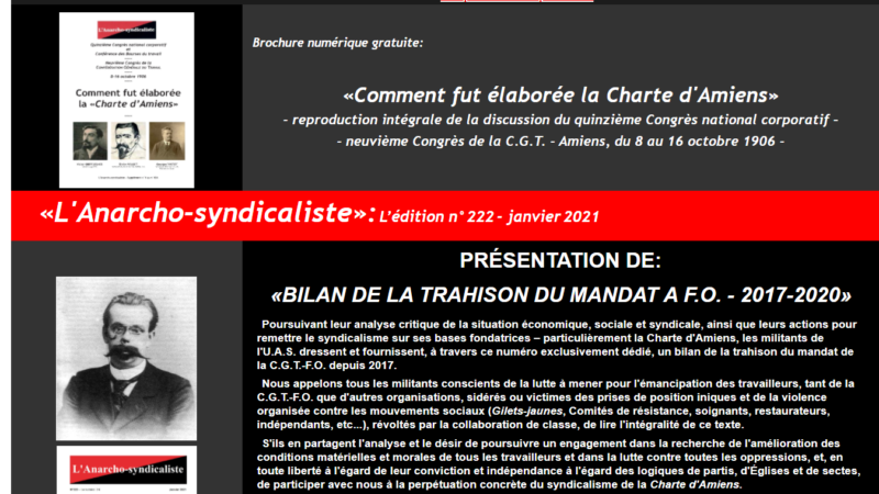 Archives de « l’Anarcho-syndicaliste » 2013/2020